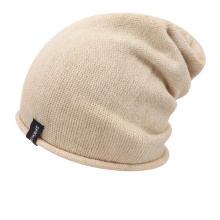 Custom Made Knit Beanie Hat - Men's and Women's Slouchy Rolled Pullover Hat