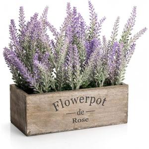 Pot Lavender Plant met houten lade