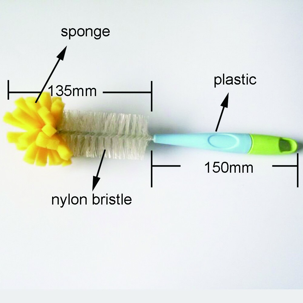 Plastic handle baby bottle brush