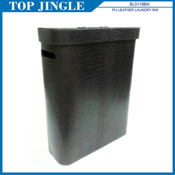 Attractive Rectangle Shape Pu Leather Laundry Bin