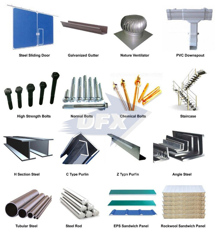 China Supplier Qualified Metal Prefab Steel Structure Auto Storage Workshop With Mezzanine Floor