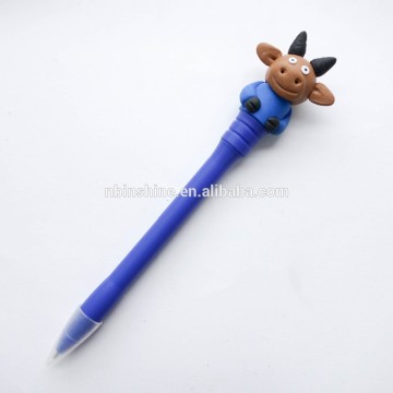 Animal polymer clay ball Pen for Gift , handmade cartoon polymer clay ball pen , shaped pen