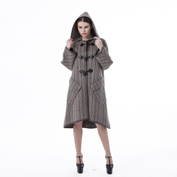 Cappotto marrone in cashmere con cappuccio