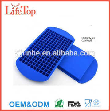 Square Ice Cubes Silicone Tray Mold Ice Pop Trays 160 Frozen Mini Cubes (Blue)