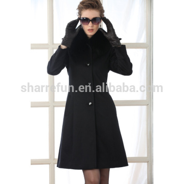 long black women cashmere coat