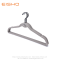 Grey Anti-slip Velvet Coat Hanger With Tie Hook