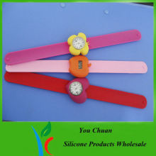 Waterproof Colorful Animail Dial Silicone Slap Watches With Debossed / Embossed Logo