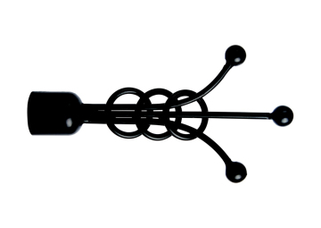 Wrought iron three circle head curtain rod
