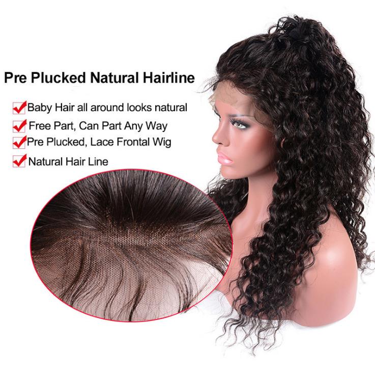 Wholesale Water Wave Lace Front Wig Lace Wigs, Pre Plucked Cuticle Aligned Virgin Hair Lace Front Wig Human Hair 100% Indian
