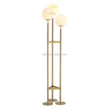 Luxury Solid Brass 3 Lights Alabaster Floor Lamp