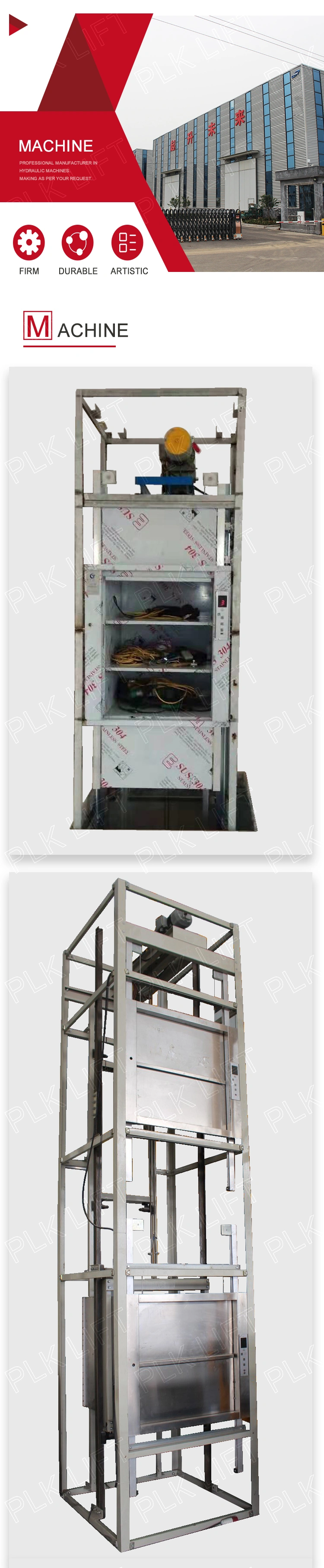 6m Top Quality Hotel Use Electric Dumb Waiter for Sale
