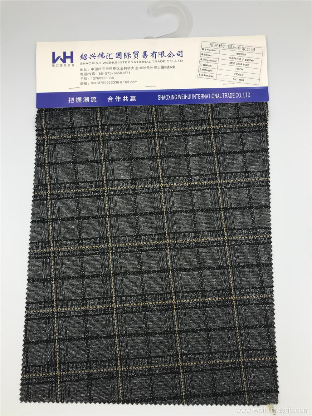 Knitted Double-sided Fabric 290GSM T/R/SP Check Fabrics