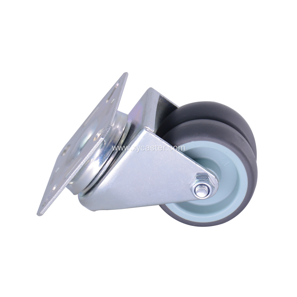 TPR 2 inch twin wheel swivel caster