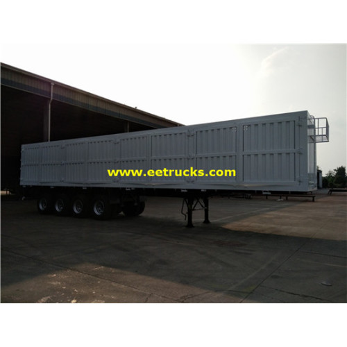 4 Ejes 60ton Cargo Box Remolques