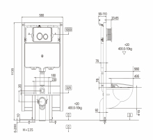 Promotion elegant hotel wall-hung hidden water tank