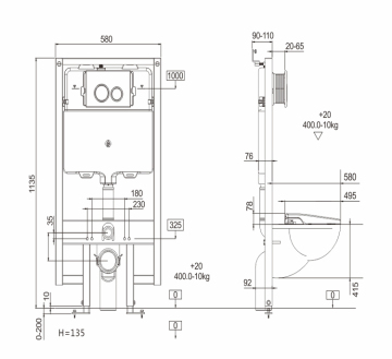 Promotion elegant hotel wall-hung hidden water tank
