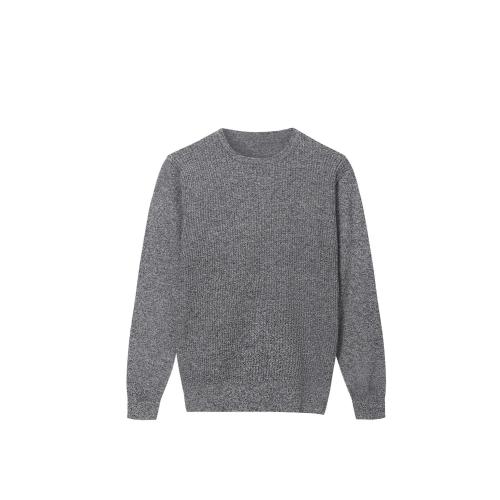 Men's Knitted Cable Textured Front Crew-Neck Pullover