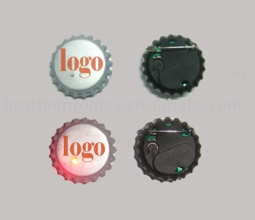 LED Bottle cap badge