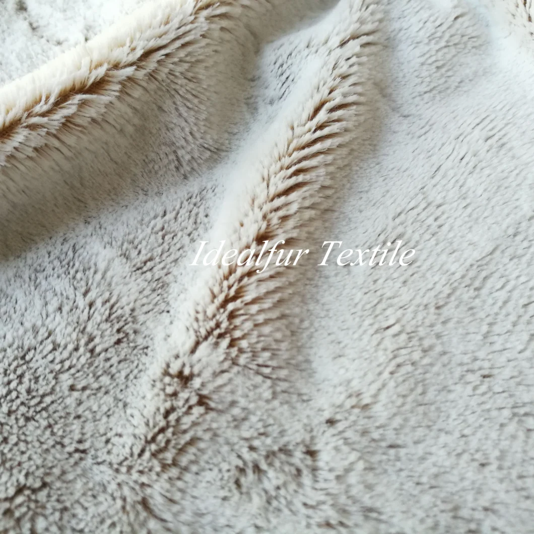 White Tip-Dyed Rabbit Fake Fur Fabric