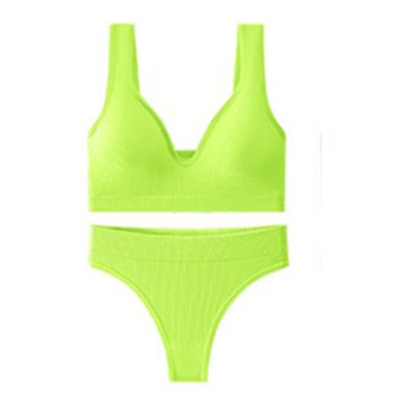 Women's Seamless Sporty Yoga Pantie Bra Sets: Panties and Bralett for Shockproof Support