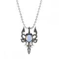 Vintage Double Dragon Sword Alloy Necklace