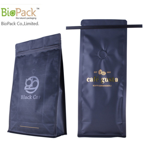 12 oz biologisk nedbrydelig kaffepose med BPI-certifikat