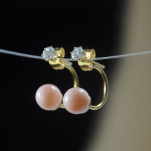 Artificial Pink Best Pearl Earrings