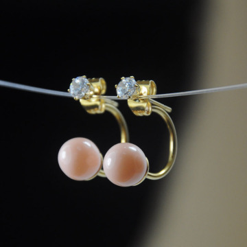 Artificial Pink Best Pearl Earrings