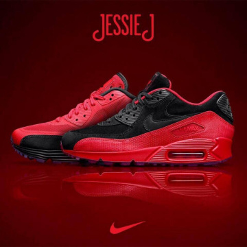 2014 Jessie J x N1ke Air Max 90 running shoes for men and women  Peace Dove,Red Rose 36-46