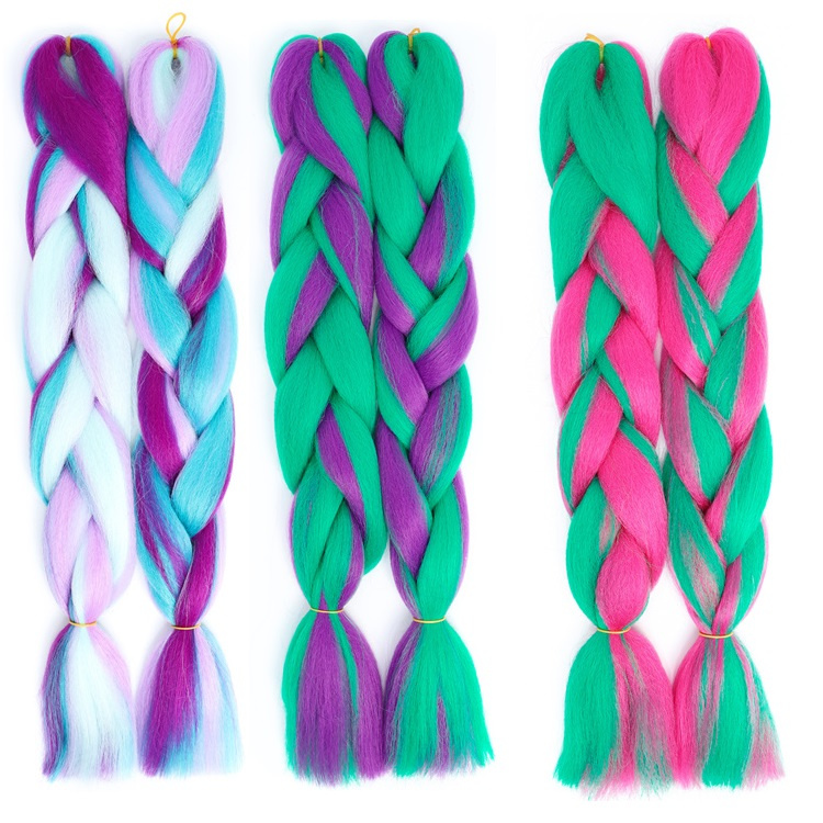24inch Yaki Fiber Blend Mix Color Jumbo Braids