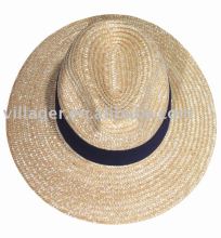 Sewn Braid Wheat Straw Hat natural