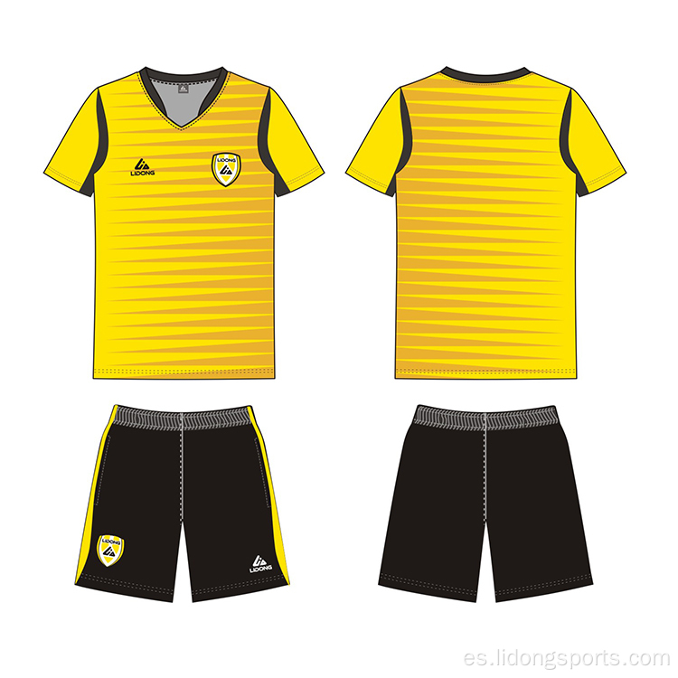 Juego de uniformes de equipo de fútbol de poliéster hecho a medida