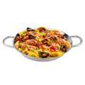 Stainless steel paella pan seafood pan with handle