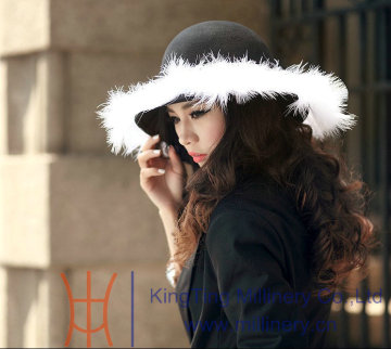 100% wool roll felt hat natural wool 100% wool hat