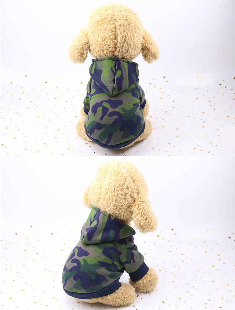 Dog Clothes Autumn Winter New Camouflage Clothes Stain resistant and Handsome Pet Clothes Cat New Two-legged Hoodies