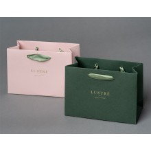 Luxury ribbon handle boutique shopping tote paper bags