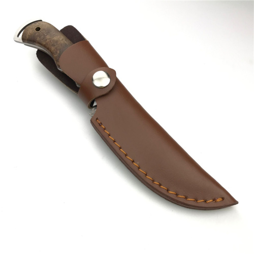 Coltello da caccia Damasco a lama fissa con manico in legno