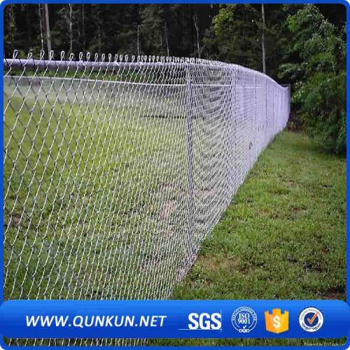 Boundary chain link wire mesh fence