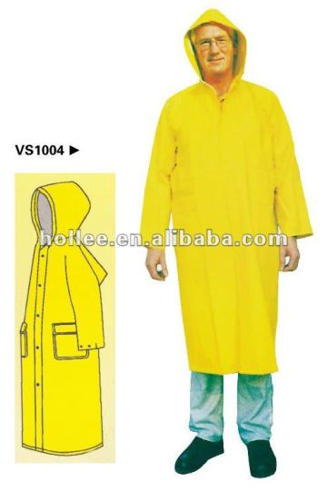 rain suit rain jacket pvc/polyester rainsuit