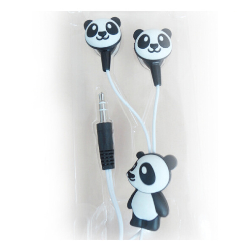 Factory Children Adorable Cartoon Panda Retractable Earphone