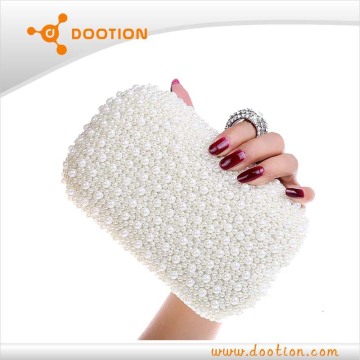 pearl beaded clutch handbag