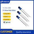 LED de contas de lâmpada azul de cabelo azul em linha F3 em linha