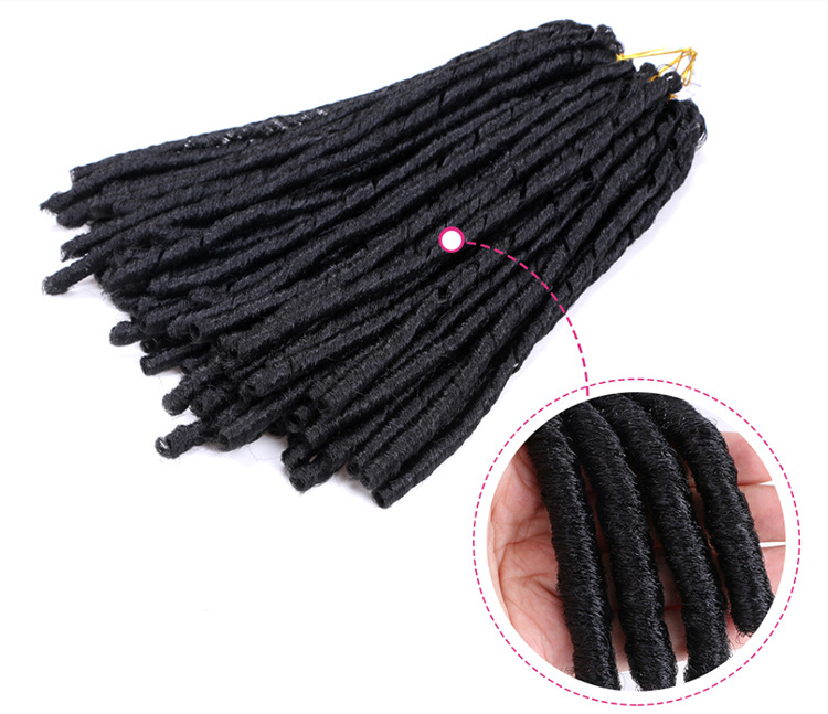 Straight 14 inch Soft Locs Synthetic Hair Extension Short Faux Locs Crochet Braids Afro Dreadlock Twist