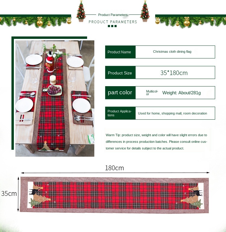 Professional christmas decoration tapestry ornament table runner