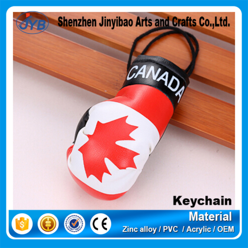 Custom maple leaf logo mini boxing glove Canada souvenir keychains