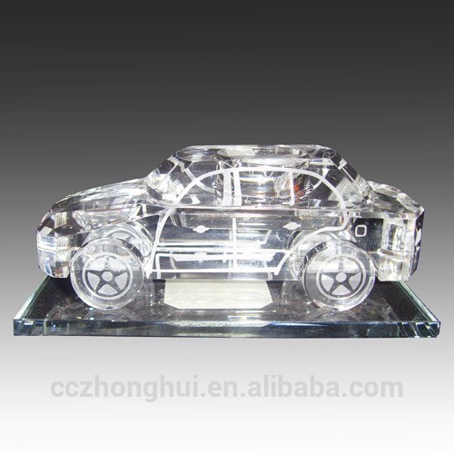 2016 Hot sale transparent 3d laser crystal car model