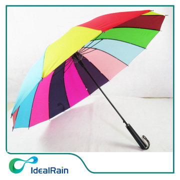 Strong windproof promotional rainbow colorful golf umbrella