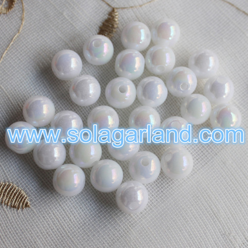 6-30MM acrylique ronde imitation perle blanche perles breloques style AB