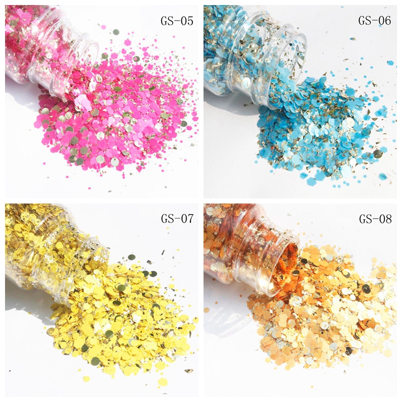 2021 new Glitter powder glow in dark glitter shapes