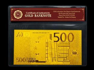 500 European 24k Engrave Gold Banknote GOLD 999999 Plated w